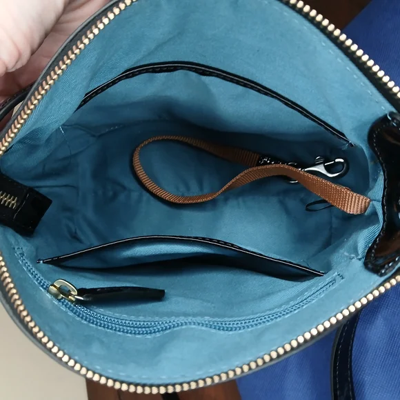 Dooney & Bourke Black Patent Leather Crossbody Bag - Picture 5 of 8